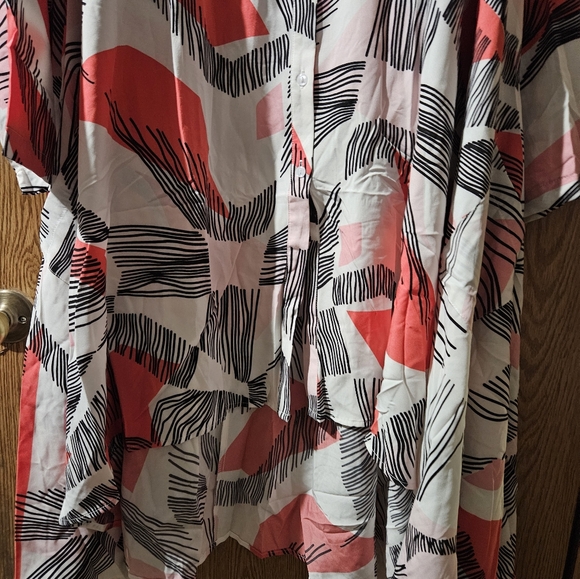 Step in style chic Abstract Button-Up layered dress - Picture 3 of 6